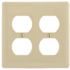 HUBBELL WIRING 2-Gang Duplex Wall Plate - Light Almond