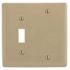 HUBBELL WIRING 2-Gang Ivory Medium Size Toggle and Blank Wall Plate
