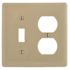 HUBBELL WIRING 2-Gang Ivory Medium Size Toggle and Duplex Wall Plate