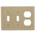 HUBBELL WIRING 3-Gang Ivory Medium Size Toggle and Duplex Wall Plate