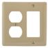 HUBBELL WIRING 2-Gang Ivory Medium Size Duplex and Decorator Wall Plate