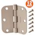 Everbilt 12-Pack 3-1/2 in. x 5/8 in. Radius Satin Nickel Squeak-Free Butt Door Hinge