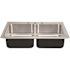Just Manufacturing 18-Gauge Stainless Steel 19 in. x 33 in. Double Bowl Drop-In Standard Depth Kitchen Sink with Faucet Ledge
