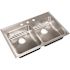 Just Manufacturing 33 in. Drop-in Stainless Steel 2 Compartments Commercial Sink