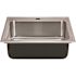 Just Manufacturing 18-Gauge Stainless Steel 19 in. O.D. x 21 in. 1-Hole Single Bowl Drop-In Kitchen Sink with Faucet Ledge
