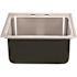 18-Gauge Stainless Steel 19 in. O.D. x 21 in. 2-Hole Single Bowl Drop-In Deep Kitchen Sink with Faucet Ledge