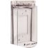 Safety Technology International Bopper Stopper with Spring Loaded Hinge, Single-Gang Protective Cover, Clear Polycarbonate