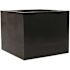 Vasesource 36.25 in. x 43.25 in. x 43.25 in. Jumbo XL Black Cube Fiberstone Planter