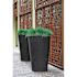 Vasesource 47.25 in. x 30.5 in. x 30.5 in. Belle XL Natural Black Round Fiberstone Planter