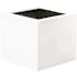 Vasesource 19 in. x 20 in. x 20 in. Jumbo Sm White Cube Fiberstone Planter
