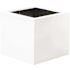 Vasesource 24 in. x 27 in. x 27 in. Jumbo Med Glossy White Cube Fiberstone Planter
