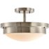 Design House Harris 13 in. 2-Light Satin Nickel Ceiling Light Flush Mount/Semi-Flush Mount