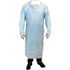 THE SAFETY ZONE Blue Cast Polyethylene CPE Coat Apron with Thumb Hole Sleeves and Waist Ties LG (10-Bag)
