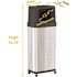 24 Gal Rectangular Dual Push Door Stainless Steel Trash Can W/Wheels & AbsorbX Odor Control System Slim & Space-Saving
