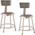 National Public Seating 18 in. Heavy Duty Grey Vinyl Padded Steel Stool with Backrest (2-Pack)