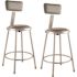National Public Seating 24 in. Heavy Duty Grey Vinyl Padded Steel Stool with Backrest (2-Pack)