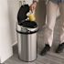 HLS COMMERCIAL 8 Gal. Round Stainless Steel Sensor Commercial Trash Can with Odor Filter