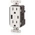 Leviton Decora 15 Amp Tamper Resistant Duplex Outlet (with Type A and C USB Charger), White