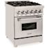 ZLINE Kitchen and Bath 24 in. 4 Burner Dual Fuel Range with Brass Burners in Stainless Steel