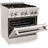 ZLINE Kitchen and Bath 30 in. 4 Burner Dual Fuel Range with Brass Burners in Stainless Steel