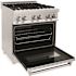 ZLINE Kitchen and Bath 30 in. 4 Burner Dual Fuel Range with Brass Burners in Stainless Steel