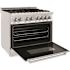 ZLINE Kitchen and Bath 36 in. 6 Burner Dual Fuel Range with Brass Burners in Stainless Steel