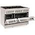 ZLINE Kitchen and Bath 48 in. 7 Burner Double Oven Dual Fuel Range with Brass Burners in Stainless Steel