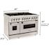 ZLINE Kitchen and Bath 48 in. 7 Burner Double Oven Dual Fuel Range with Brass Burners in Stainless Steel