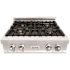 ZLINE Kitchen and Bath 30 in. 4 Burner Front Control Gas Cooktop with Brass Burners in Stainless Steel