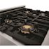 ZLINE Kitchen and Bath 30 in. 4 Burner Front Control Gas Cooktop with Brass Burners in Stainless Steel