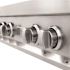 ZLINE Kitchen and Bath 36 in. 6 Burner Front Control Gas Cooktop with Brass Burners in Stainless Steel