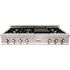 ZLINE Kitchen and Bath 48 in. 7 Burner Front Control Gas Cooktop with Brass Burners in Stainless Steel with Griddle