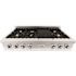 ZLINE Kitchen and Bath 48 in. 7 Burner Front Control Gas Cooktop with Brass Burners in Stainless Steel with Griddle