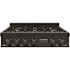 ZLINE Kitchen and Bath 36 in. 6 Burner Front Control Gas Cooktop with Brass Burners in Black Stainless Steel