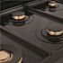 ZLINE Kitchen and Bath 36 in. 6 Burner Front Control Gas Cooktop with Brass Burners in Black Stainless Steel