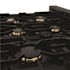 ZLINE Kitchen and Bath 36 in. 6 Burner Front Control Gas Cooktop with Brass Burners in Black Stainless Steel