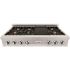 ZLINE Kitchen and Bath 48 in. Legacy Gas Rangetop with 6 Brass Burners and Porcelain Cooktop in Satin Stainless Steel