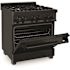 ZLINE Kitchen and Bath 30 in. 4 Burner Dual Fuel Range with Brass Burners in Black Stainless Steel