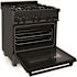 ZLINE Kitchen and Bath 30 in. 4 Burner Dual Fuel Range with Brass Burners in Black Stainless Steel