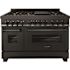 ZLINE Kitchen and Bath 48 in. 7 Burner Double Oven Dual Fuel Range with Brass Burners in Black Stainless Steel