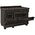 ZLINE Kitchen and Bath 48 in. 7 Burner Double Oven Dual Fuel Range with Brass Burners in Black Stainless Steel