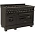 ZLINE Kitchen and Bath 48 in. 7 Burner Double Oven Dual Fuel Range with Brass Burners in Black Stainless Steel