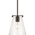 Generation Lighting Blaine 1-Light Matte Black Hanging Pendant with a Clear Glass Shade