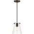 Generation Lighting Blaine 1-Light Matte Black Hanging Pendant with a Clear Glass Shade