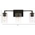 Generation Lighting Lawrence 3-Light Midnight Black Bathroom Vanity Light with Clear Seeded Glass Shades