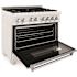 36 in. Legacy Dual Fuel Range with Gas Cooktop and Electric Oven in Satin Stainless Steel with 6 Brass Burners