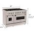 48 in. Legacy Dual Fuel Range with Gas Cooktop and 2 Electric Ovens in Satin Stainless Steel with 6 Brass Burners