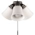 Hampton Bay Williamson 3 Light Matte Black Universal LED Ceiling Fan Shades Light Kit