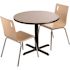National Public Seating 36-inch Round Composite Wood Cafe Table, 30-in Height, Grey Nebula Laminate Top and Black X Base