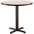 National Public Seating 36-inch Round Composite Wood Cafe Table, 30-in Height, Grey Nebula Laminate Top and Black X Base